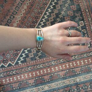 Turquoise Larson L. Lee Cuff Bracelet - Sterling